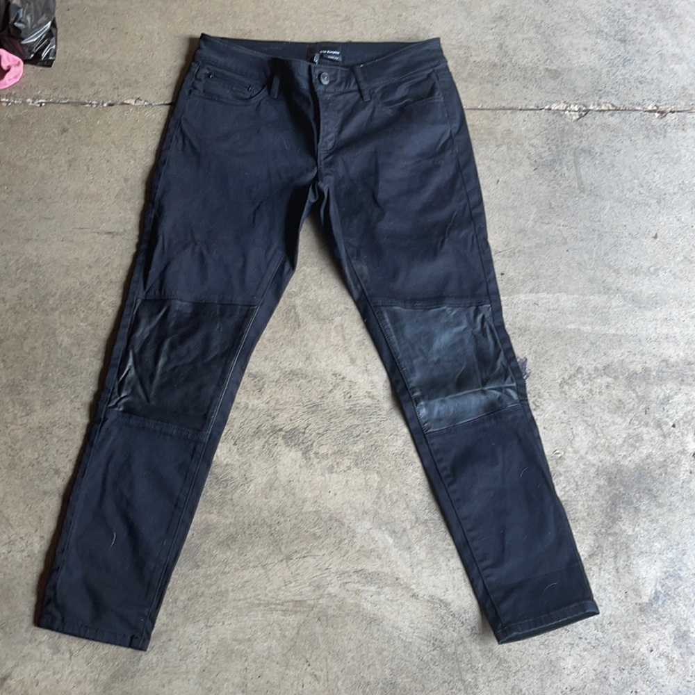 Kooples black jean with leather panels